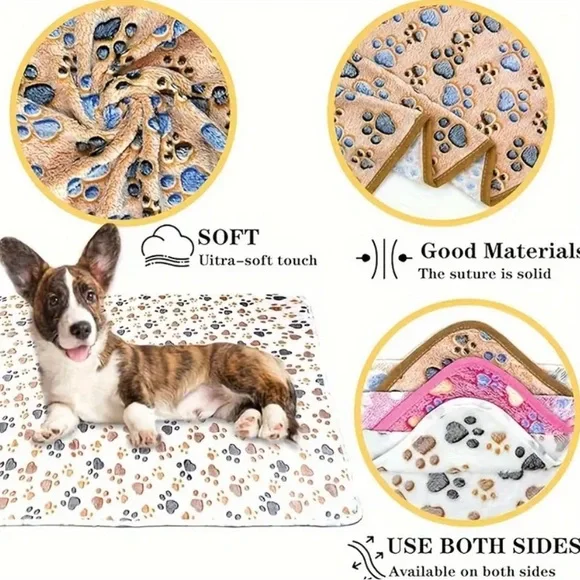 Colorful Plush Pet Blankets - Choice of Color - Machine Washable - Picture 2 of 11